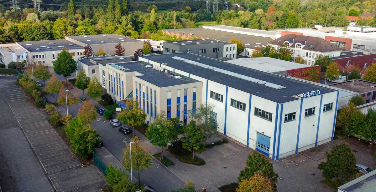 Luftaufnahme des GEPVOLT Entwicklungs- und Produktionsstandorts in Hilden