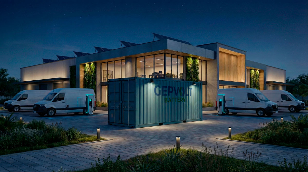 Transport und Aufbau eines GEPVOLT Batteriespeichers