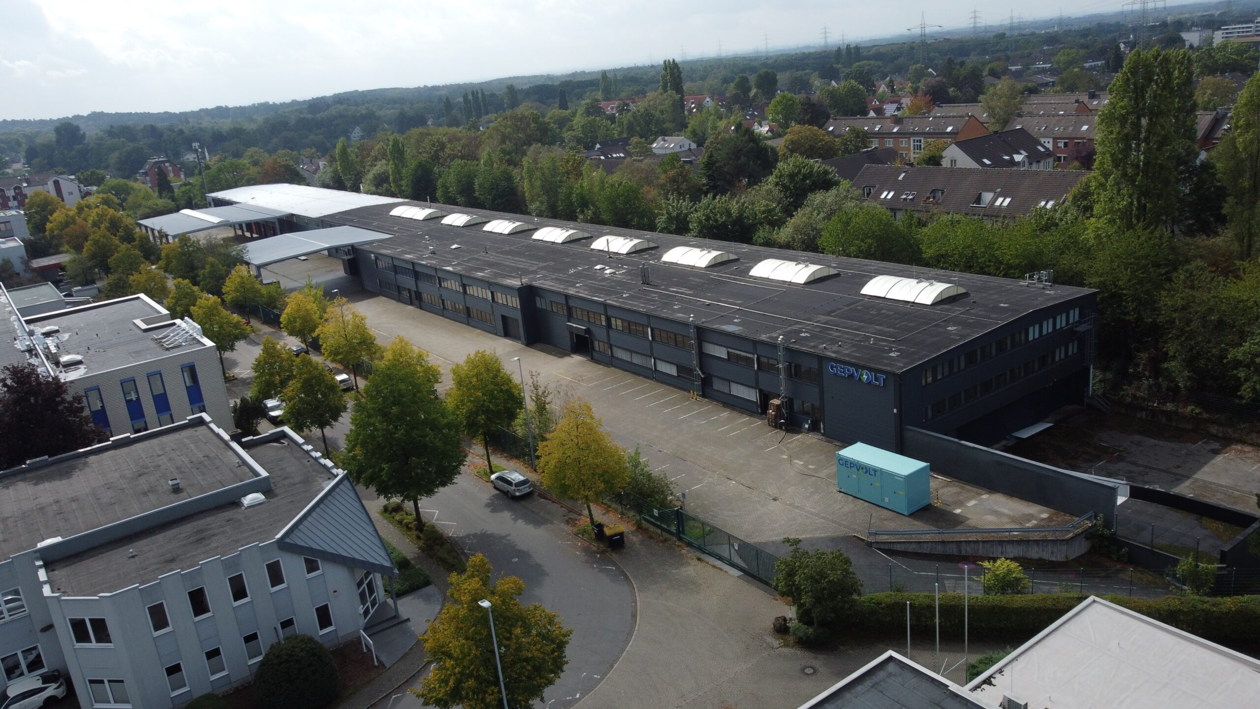 Luftaufnahme des GEPVOLT Entwicklungs- und Produktionsstandorts in Hilden